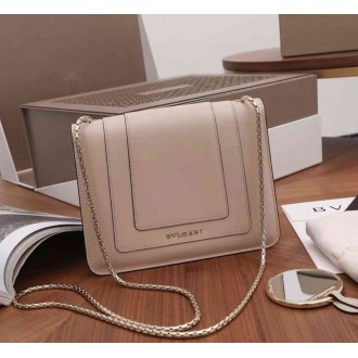 Bvlgari Serpenti Forever Small Crossbody Bag In Beige Leather