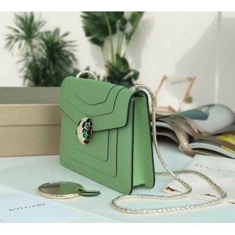 Bvlgari Serpenti Forever Small Crossbody Bag In Mint Leather