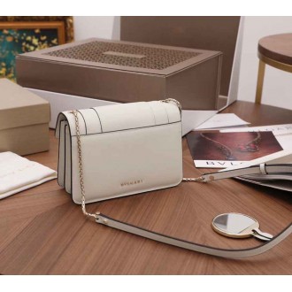 Bvlgari Serpenti Forever Small Crossbody Bag In White Calfskin