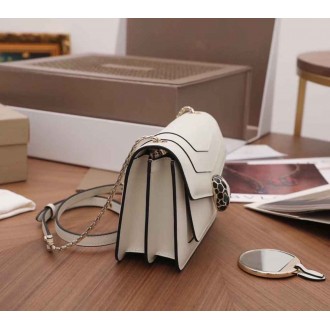 Bvlgari Serpenti Forever Small Crossbody Bag In White Calfskin