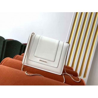Bvlgari Serpenti Forever Small Crossbody Bag In White Leather