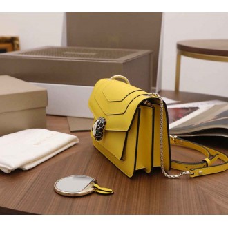 Bvlgari Serpenti Forever Small Crossbody Bag in Yellow Calfskin