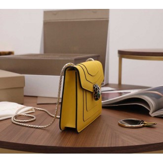 Bvlgari Serpenti Forever Small Crossbody Bag in Yellow Leather