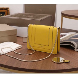 Bvlgari Serpenti Forever Small Crossbody Bag in Yellow Leather