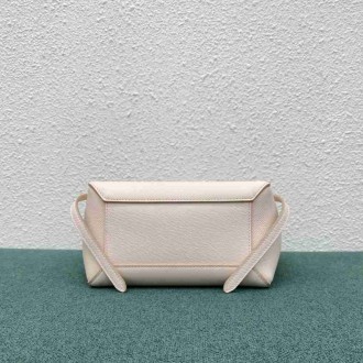 Celine Belt Nano Bag In Pale Pink Grained Calfskin