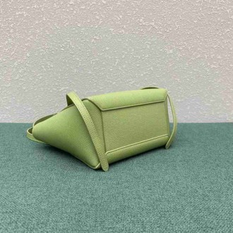 Celine Belt Nano Bag In Sage Grained Calfskin