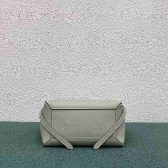 Celine Belt Nano Bag In Vert D'eau Grained Calfskin