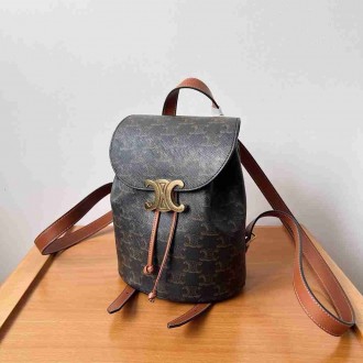 Celine Bonnie Backpack in Triomphe Canvas and Calfskin