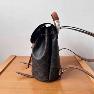 Celine Bonnie Backpack in Triomphe Canvas and Calfskin