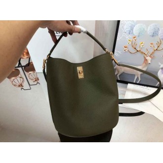 Celine Bucket 16 Bag In Dark Olive Grained Calfskin