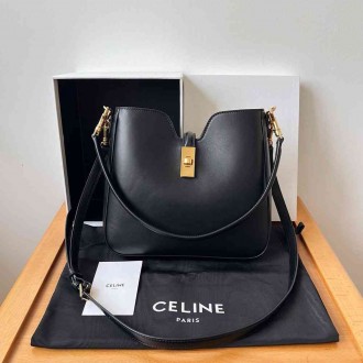 Celine Camille 16 Soft Small Bag in Black Calfskin