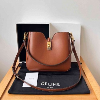 Celine Camille 16 Soft Small Bag in Brown Calfskin