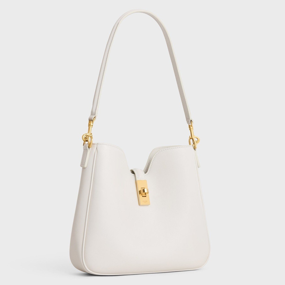 Celine Camille 16 Soft Small Bag in White Calfskin