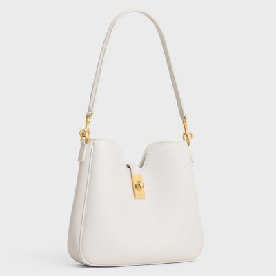 Celine Camille 16 Soft Small Bag in White Calfskin