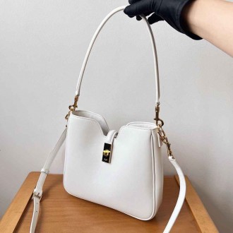Celine Camille 16 Soft Small Bag in White Calfskin