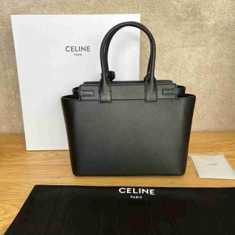 Celine Conti Bag in Black Supple Calfskin