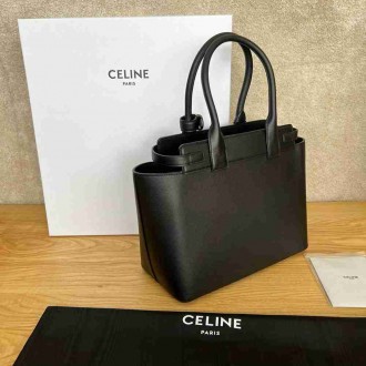 Celine Conti Bag in Black Supple Calfskin