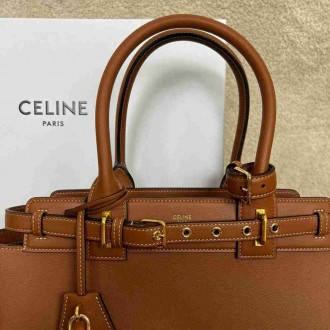 Celine Conti Bag in Brown Supple Calfskin