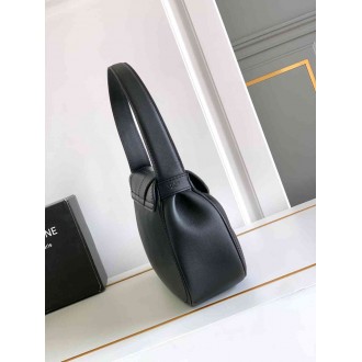 Celine Medium Polly Shoulder Bag in Black Calfskin