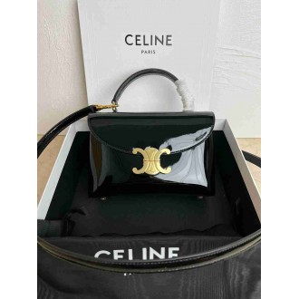 Celine Nino Teen Bag in Black Patent Calfskin