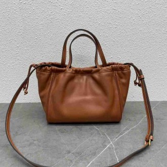 Celine Small Cabas Drawstring Cuir Triomphe Bag in Brown Calfskin