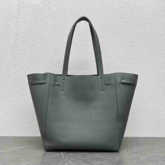 Celine Small Cabas Phantom Bag In Grey Grained Calfskin
