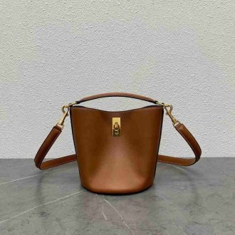 Celine Teen Bucket 16 Bag In Brown Calfskin