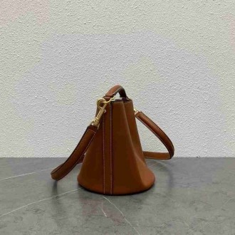 Celine Teen Bucket 16 Bag In Brown Calfskin