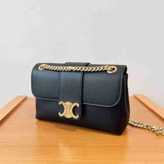 Celine Teen Victoire Bag in Black Calfskin