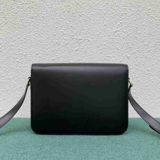 Celine Triomphe Large Bag In Black Calfskin