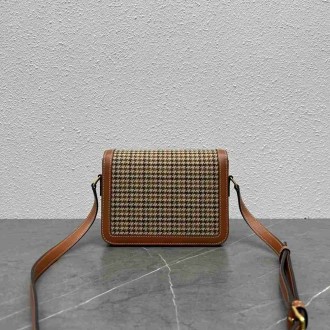 Celine Triomphe Teen Bag In Tweed and Calfskin