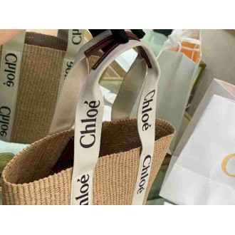 Chloe Large Woody Basket Bag In Hand-woven