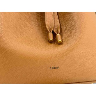 Chloe Marcie Hobo Bag in Brown Grained Leather