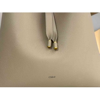 Chloe Marcie Hobo Bag in Grey Grained Leather