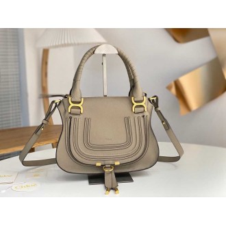 Chloe Marcie Small Double Carry Bag in Sand Grained Leather