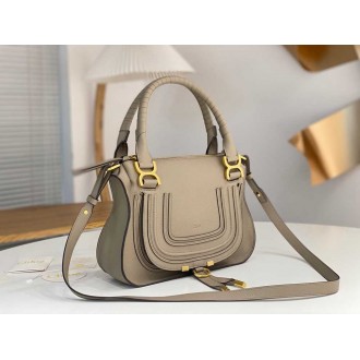 Chloe Marcie Small Double Carry Bag in Sand Grained Leather