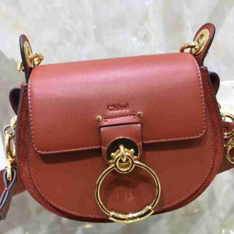 Chloe Small Tess Shoulder Bag In Caramel Calfskin