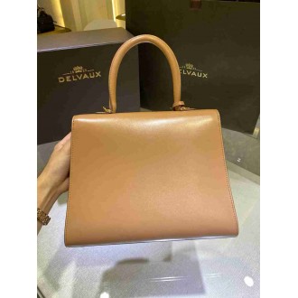 Delvaux Brillant MM Bag in Tender Beige Box Calf Leather