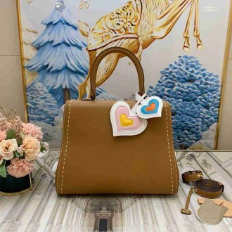 Delvaux Brillant MM Surpique Bag in Brown Rodeo Calf Leather