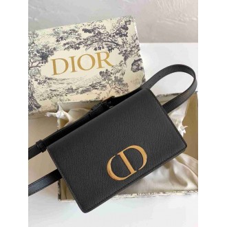 Dior 30 Montaigne 2 In 1 Belt Bag In Black Calfskin