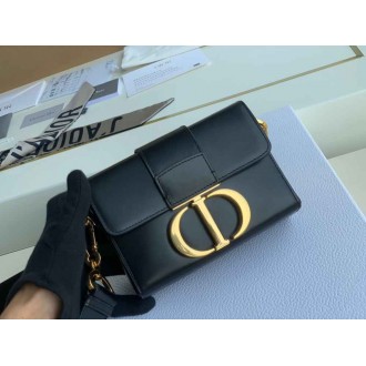 Dior 30 Montaigne Box Bag In Black Box Calfskin