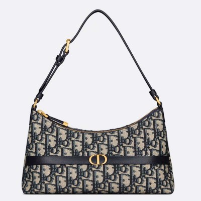 Dior 30 Montaigne Cigale Mini Bag in Blue Oblique Jacquard