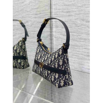 Dior 30 Montaigne Cigale Mini Bag in Blue Oblique Jacquard