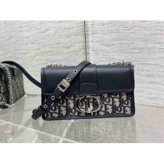 Dior 30 Montaigne East-West Bag with Strap in Oblique Jacquard and Calfskin