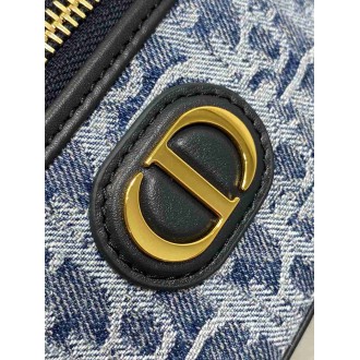 Dior 30 Montaigne Mini Vanity Case in Blue Denim Oblique Jacquard