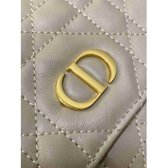 Dior Caro Medium Backpack in Beige Macrocannage Lambskin