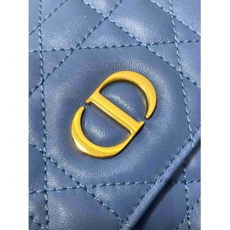 Dior Caro Medium Backpack in Blue Macrocannage Lambskin