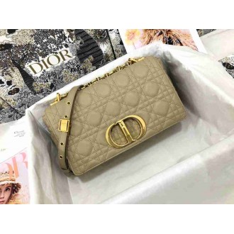 Dior Caro Medium Bag In Beige Cannage Calfskin