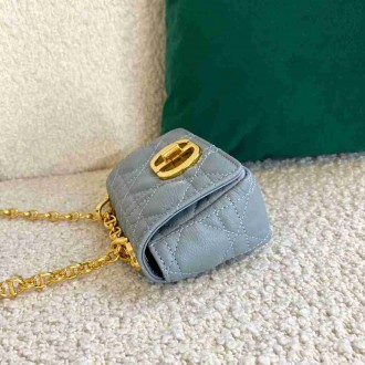 Dior Caro Micro Bag In Blue Cannage Calfskin