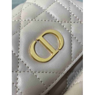 Dior Caro Small Backpack in Beige Macrocannage Lambskin